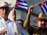 MIGUEL Díaz-Canel y Raúl Castro en el mitin del Primero de mayo en La Habana, en una foto de archivo