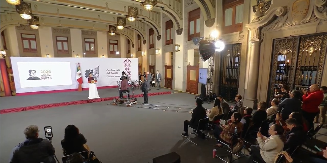 Conferencia de Claudia Sheinbaum, en Palacio Nacional.