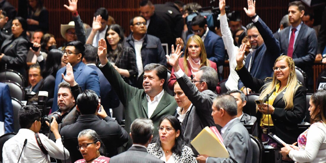 Diputados de morena en sesión ordinaria, el pasado 5 de febrero.