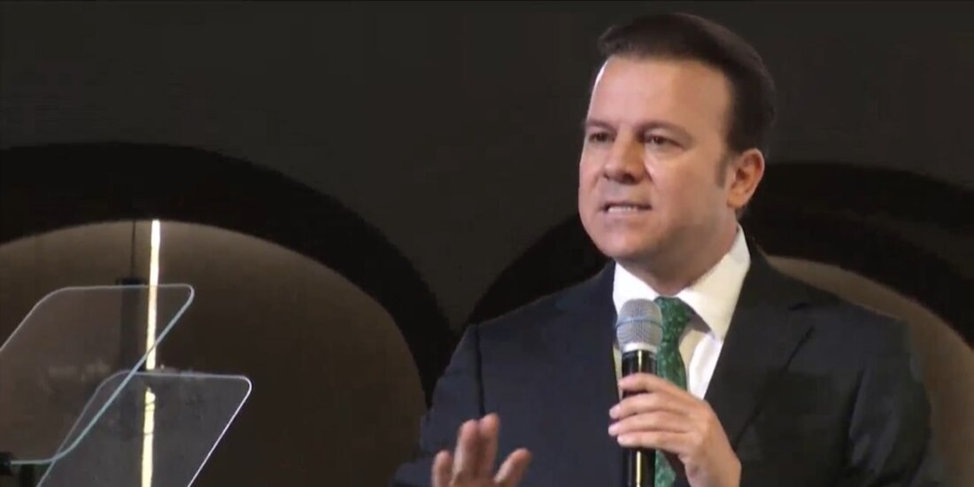 El gobernador Esteban Villegas dio un mensaje este sábado con motivo de su primer Informe de Gobierno.