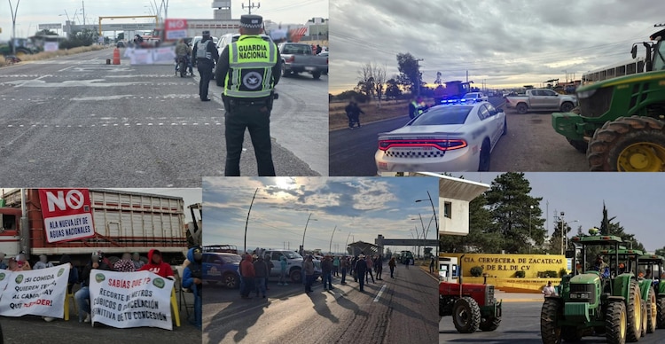 Bloqueos carreteros en Zacatecas