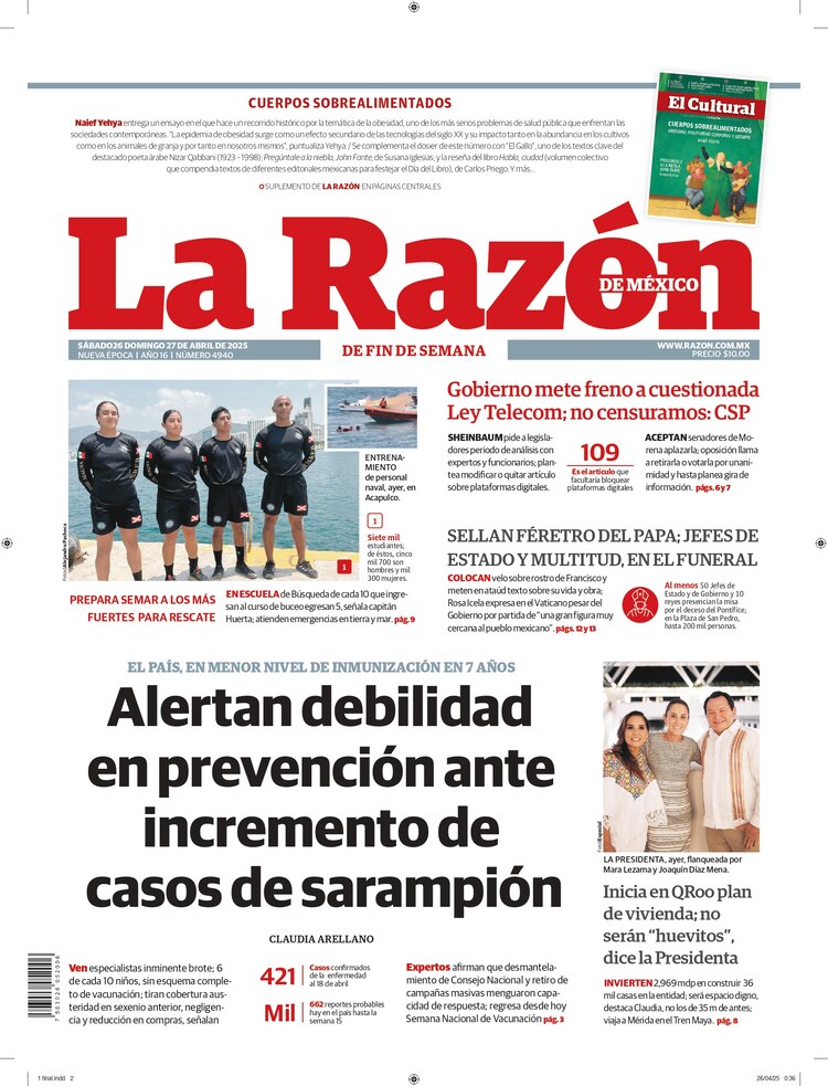 Versión Impresa, 26 abril 2025