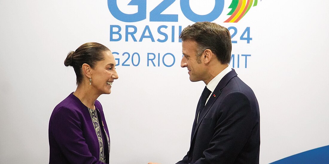 Claudia Sheinbaum y Emmanuel Macron, el pasado 18 de noviembre.