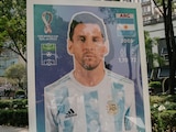 El cromo de Lionel Messi en la exposición de estampas gigantes de Panini en la CDMX.