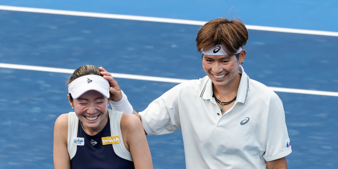 Peangtarn Plipuech y Momoki Kobori celebran su pase a la final de dobles del Guadalajara Open 2026.