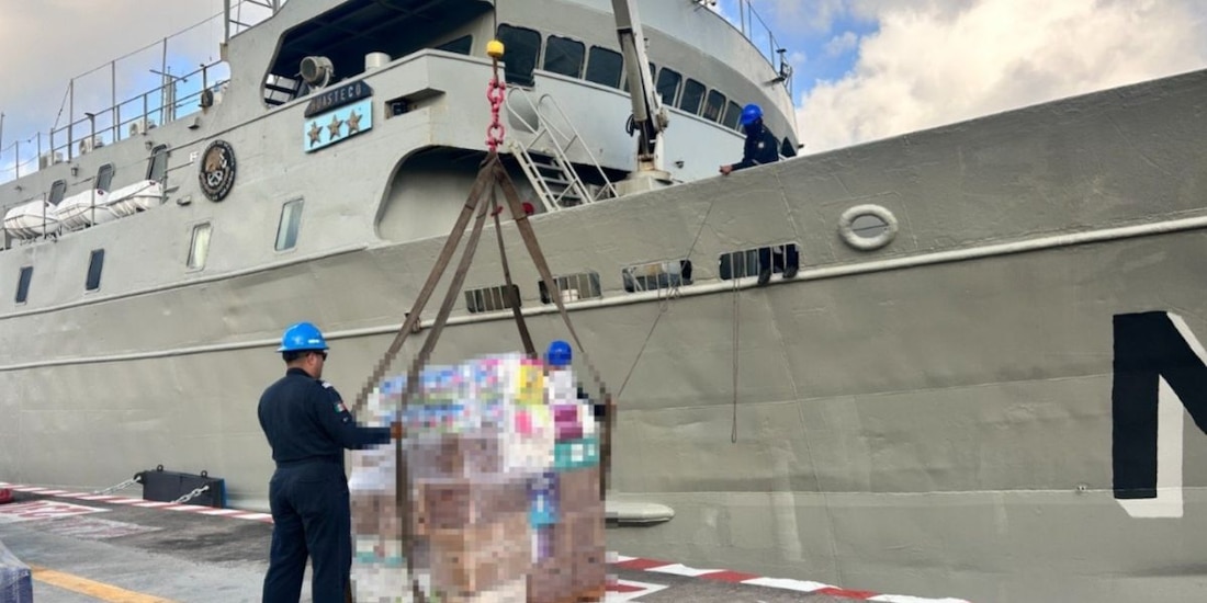 Marina zarpa con más de 718 toneladas de insumos