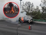 Se incendia camioneta en el Segundo Piso del Periférico y genera caos vial.