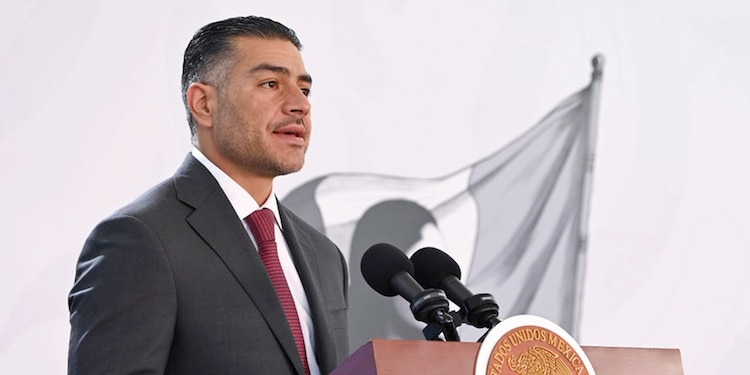 OMAR GARCÍA Harfuch, al presentar los avances del Plan Michoacán, ayer.