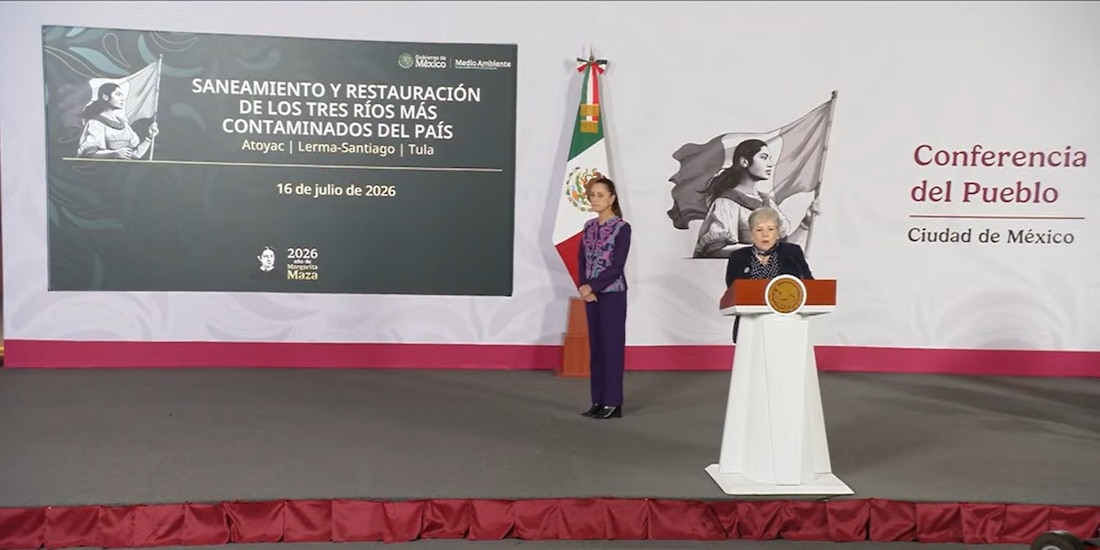 La titular de Semarnat en Palacio Nacional este jueves 16 de julio.
