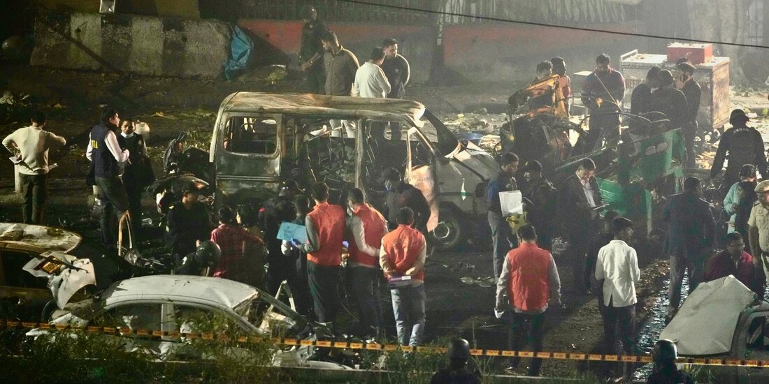 Explosión de auto en Nueva Delhi, India.
