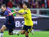 Eugenio Pizzuto y Kevin Álvarez en una jugada durante el partido.