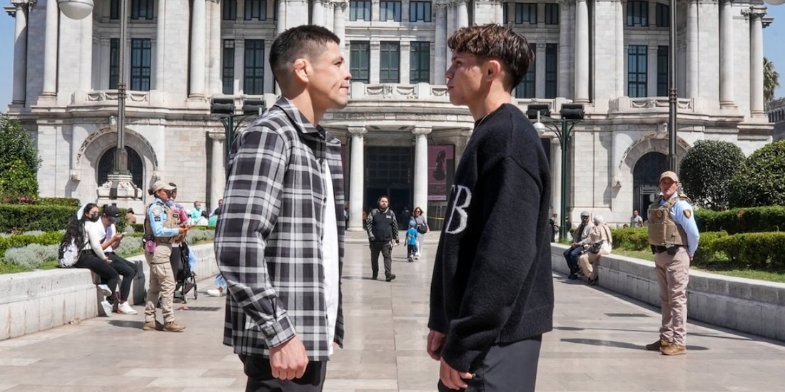 Brandon Moreno y Lone'er Kavanagh antes de su pelea en UFC México