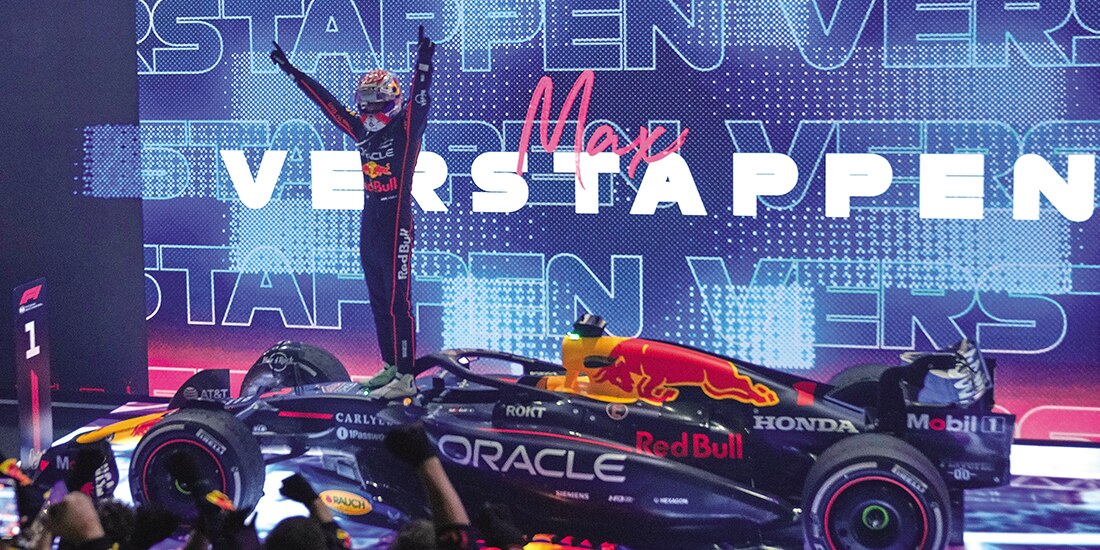 Max Verstappen celebra su triunfo, ayer, en Qatar y está cada vez más cerca de un nuevo título.
