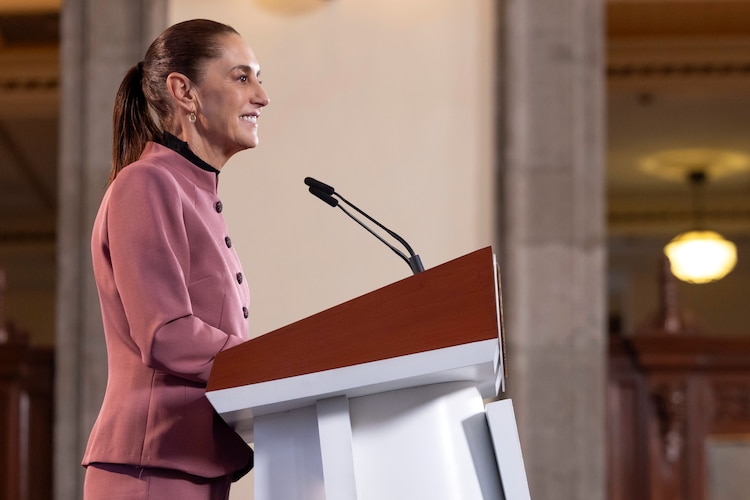 Claudia Sheinbaum, presidenta de México, durante Conferencia matutina.