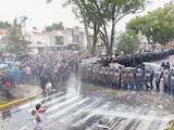 Disturbios durante manifestación por la mala calidad del agua en Guadalajara, Jalisco, el 11 de octubre de 2026.