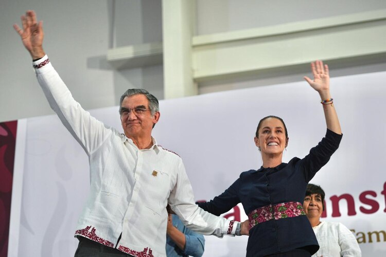 Presidenta Claudia Sheinbaum y el gobernador de Tamaulipas, Américo Villarreal.