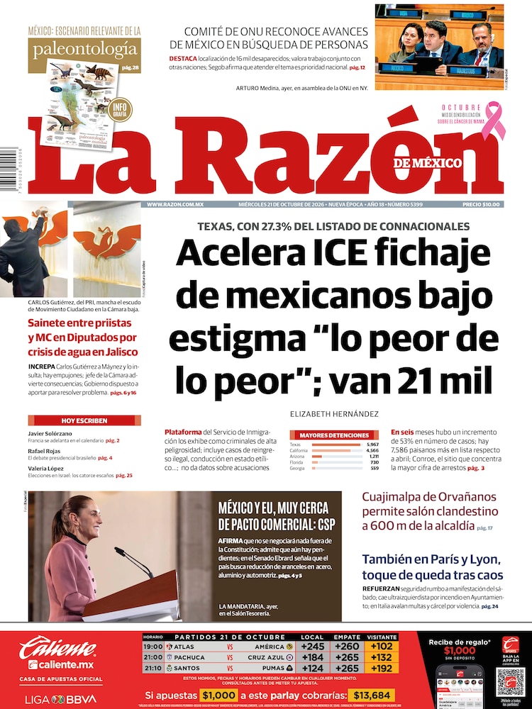 La Razón 21 de octubre 2026