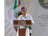 El gobernador de Veracruz, Cuitláhuac García, en la conmemoración de los 200 años de la firma de los Tratados de Córdoba