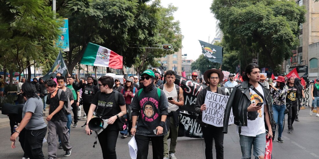 Aspecto de la marcha de a "Generación Z", el pasado 15 de noviembre.