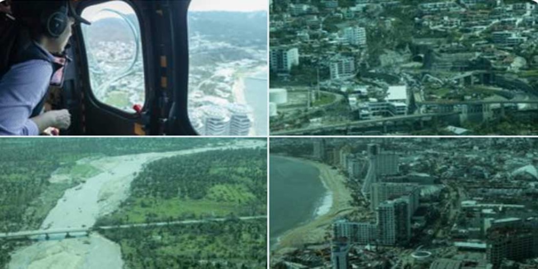 'El daño es devastador': Gobernadora de Guerrero tras sobrevuelo en zona afectada