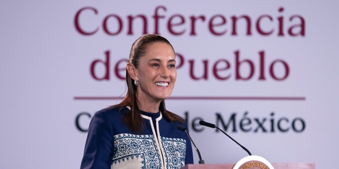 Claudia Sheinbaum, Presidenta de México, este lunes en Palacio Nacional.