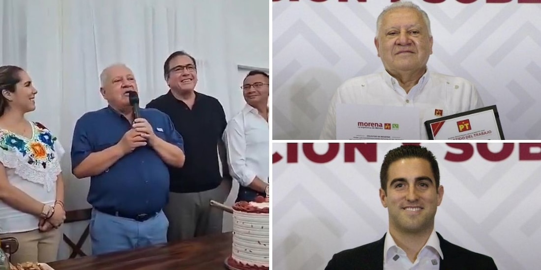 Rafael Marín aseguró que no por que "Gino" Segura (der., abajo) haya obtenido cargo de Morena significa que "se quedará con el Estado".