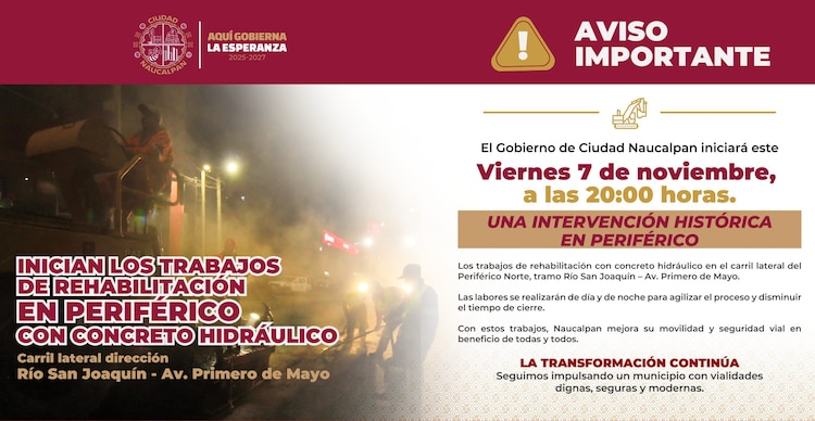 Inicio de trabajo de rehabilitación en Naucalpan