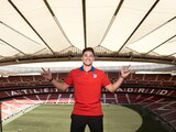 Julián Álvarez en su presentación como nuevo jugador del Atlético de Madrid