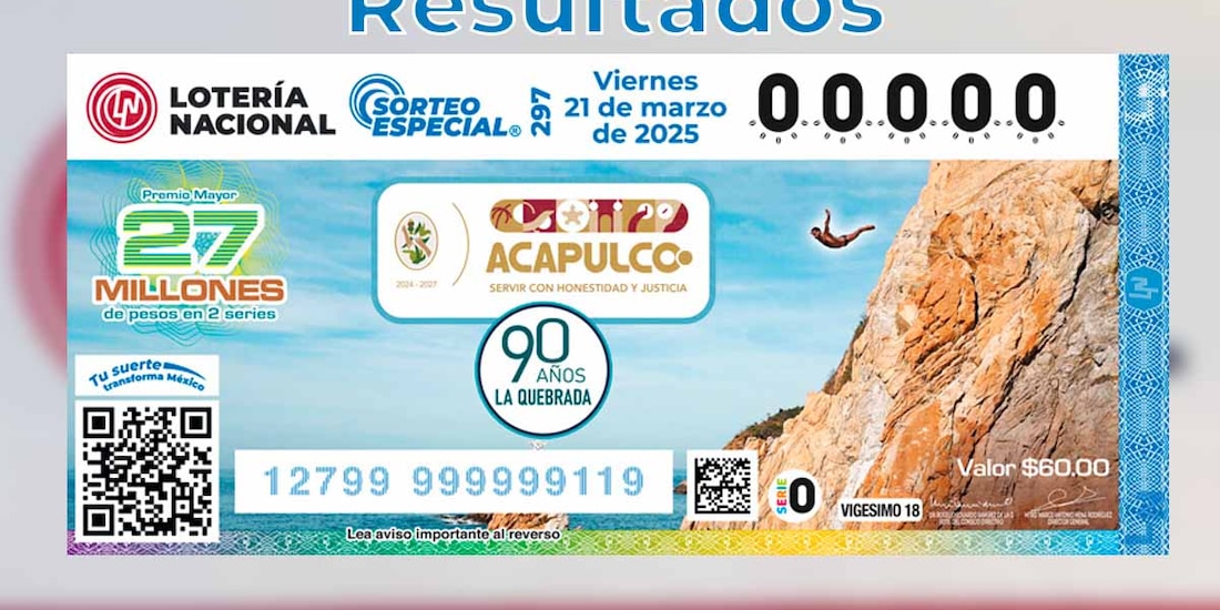 Sorteo Especial 297: Resultados del 21 de marzo del 2025 de Lotería Nacional.