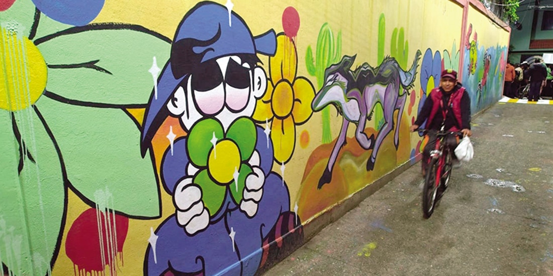 ASPECTO de uno de los murales en el callejón Santa Clara.