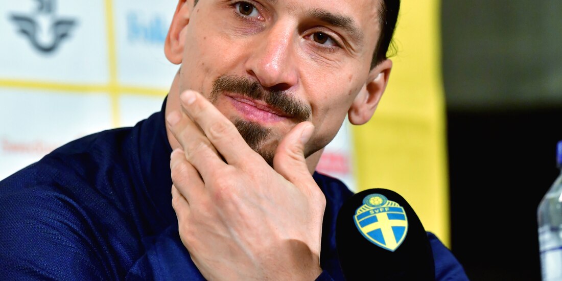 Zlatan Ibrahimovic durante una conferencia de prensa de la Selección de Suecia este lunes 22 de marzo de 2021.