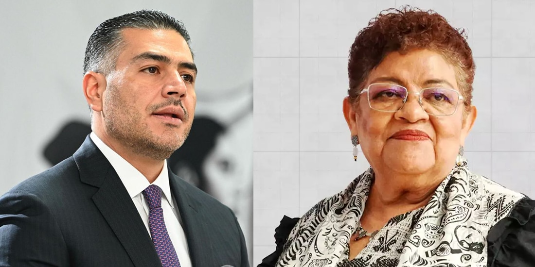 El Secretario de Seguridad, Omar García Harfuch y la titular de la FGR, Ernestina Godoy