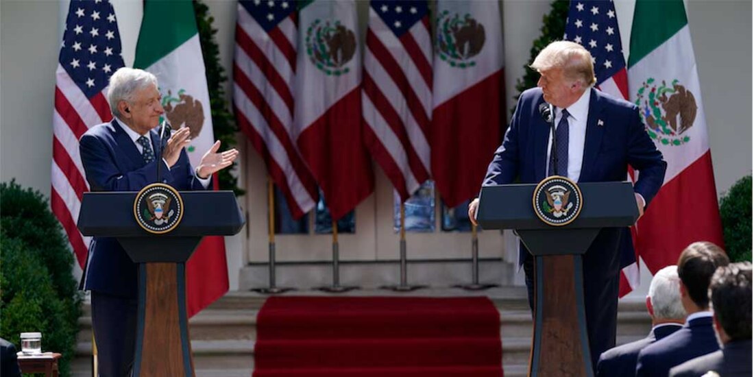 Los presidentes Andrés Manuel López Obrador y Donald Trump, durante su reunión en la Casa Blanca, el pasado 8 de julio.