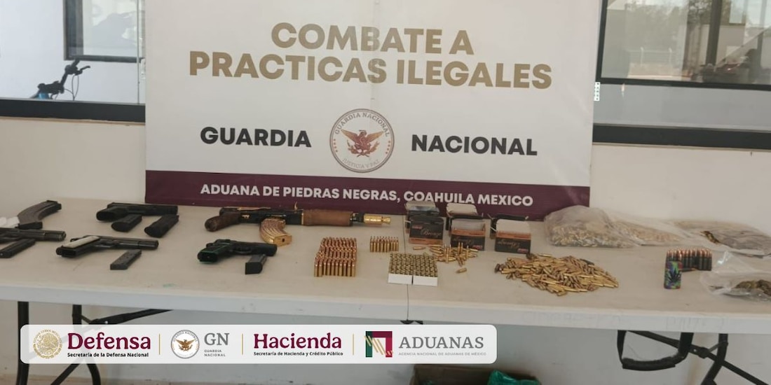 Armamento asegurado en autobús con destino a Zacatecas.