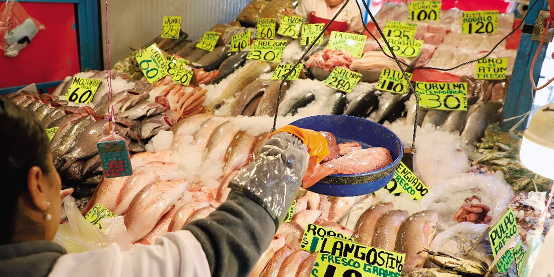 Venta de pescados y mariscos, en una imagen de archivo.