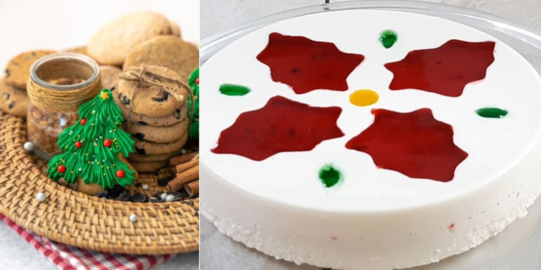 Gelatina Noche Buena y galletitas para Navidad y Año Nuevo.