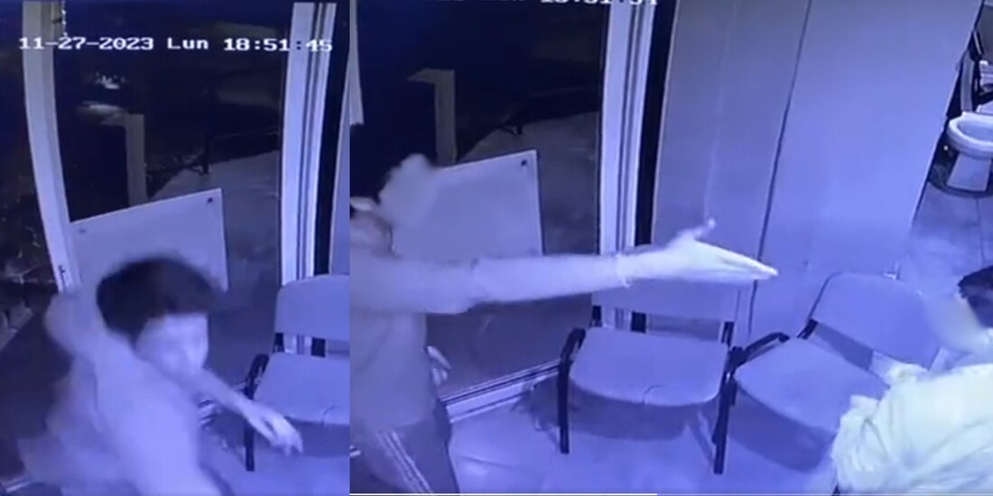 Joven da tremenda golpiza a guardia de seguridad que le pidió su identificación en Lomas de Angelópolis, Puebla.