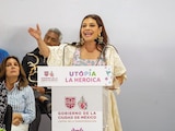 Clara Brugada, ayer, en la inauguración de la Utopía La Heroica.