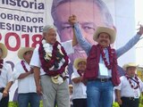 Herón Sarabia junto al Presidente de México, Andrés Manuel López Obrador, en 2018.