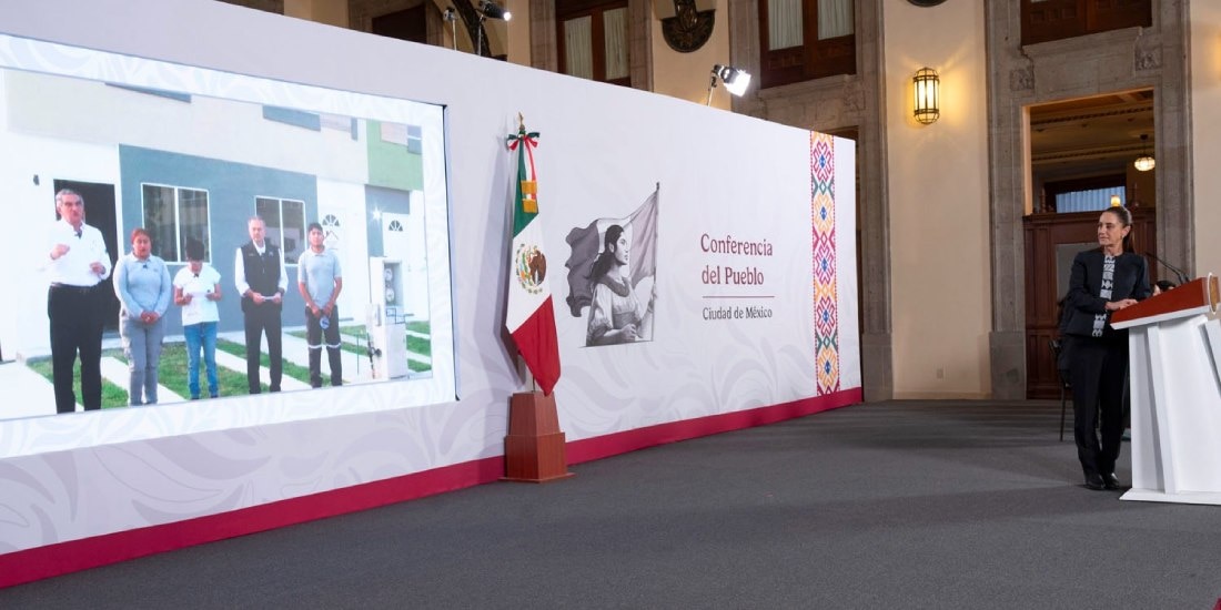 Desde la mañanera, Claudia Sheinbaum encabeza entrega de viviendas en Tamaulipas.