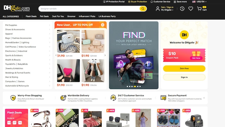 DHGate asegura que cuenta con un catálogo de más de 30 millones de productos.