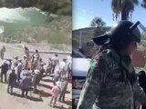 Campesinos durante la toma de la presa La Boquilla en Chihuahua, el pasado 8 de septiembre; lo que provoca el retiro de la Guardia Nacional.