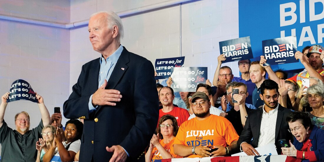 El presidente Biden, ayer, en un mitin en Madison, Wisconsin.