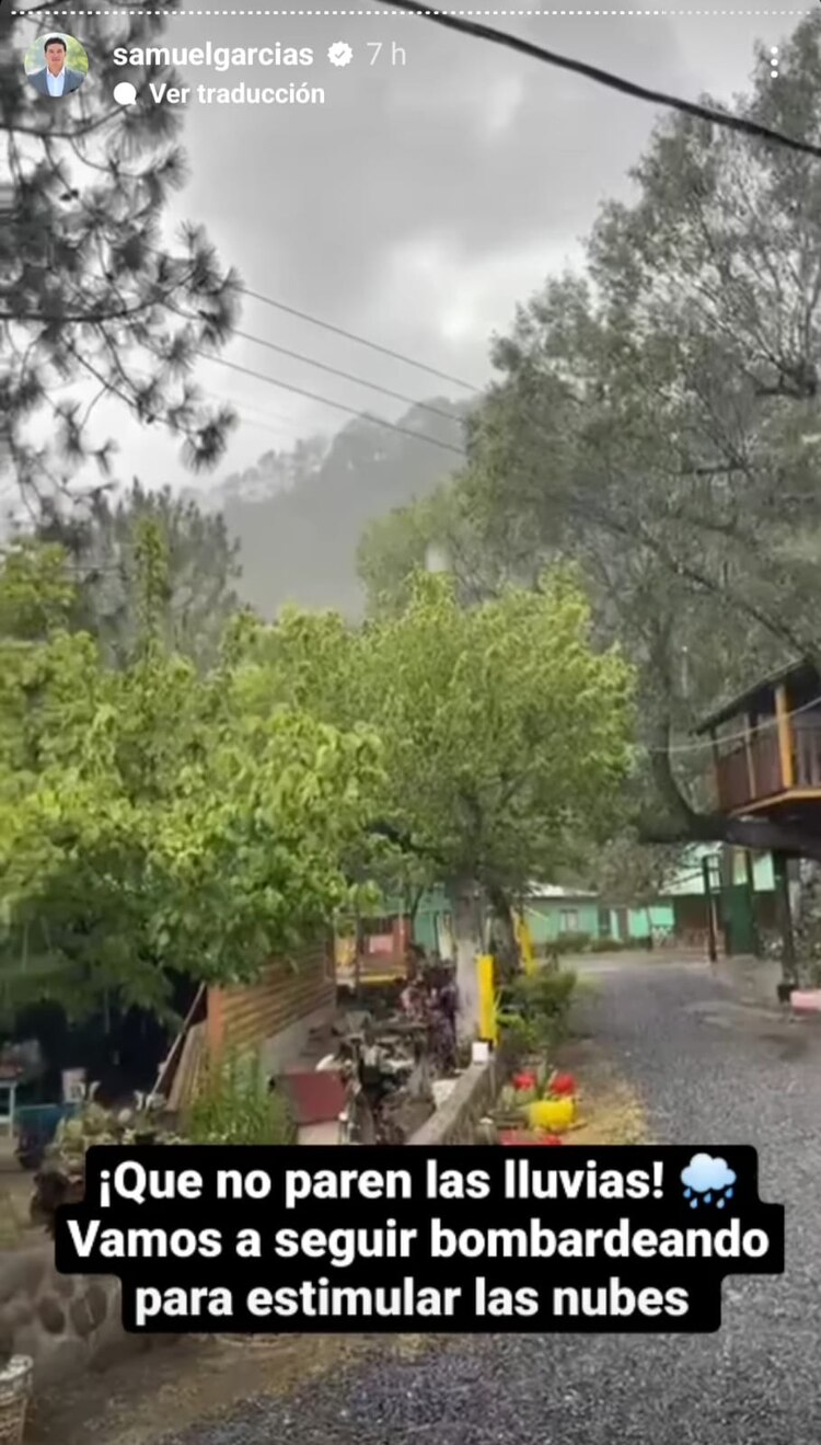 Captura de pantalla de historia en Instagram de Samuel García.