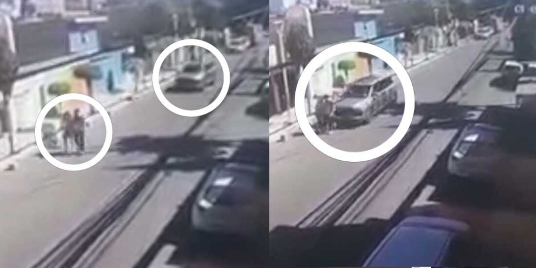 Las imágenes muestras los instantes previos a la presunta agresión