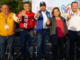Xóchitl Gálvez en reunión con simpatizantes en el Parque Bicentenario, en la alcaldía Miguel Hidalgo.