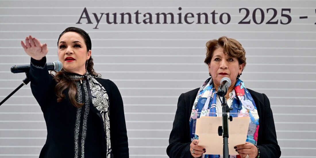 Delfina Gómez toma protesta a Ivette Topete como presidenta municipal de Amecameca.