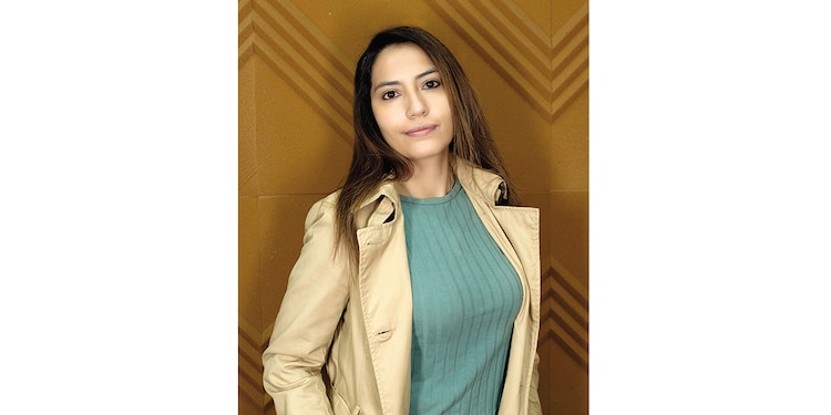 Berenice Lozano en su estudio de grabación.