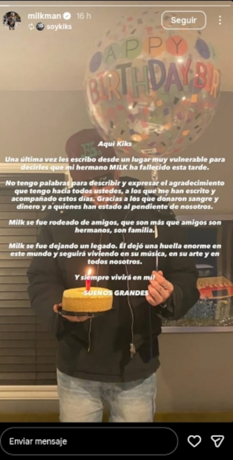 Kiks anuncia la muerte de su hermano Milkman