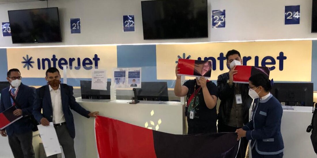Trabajadores de Interjet inician huelga.
